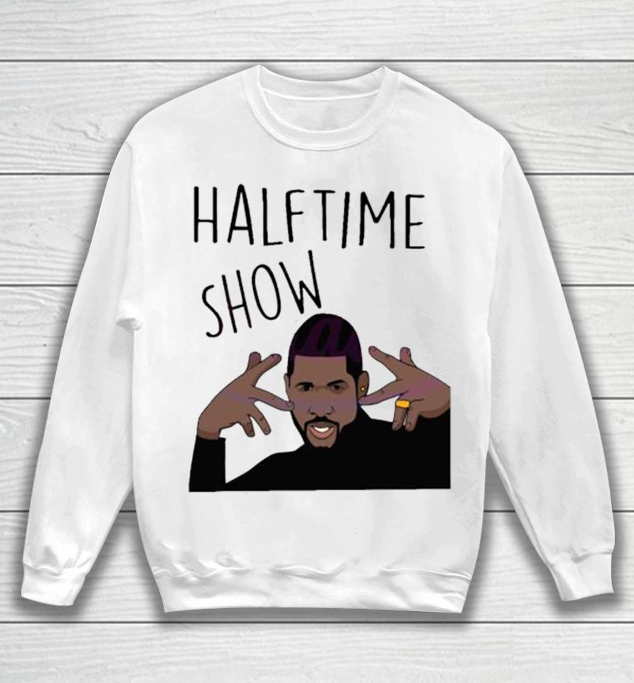 Usher Halftime Show Super Bowl Wear Gold Rings Sweatshirt
