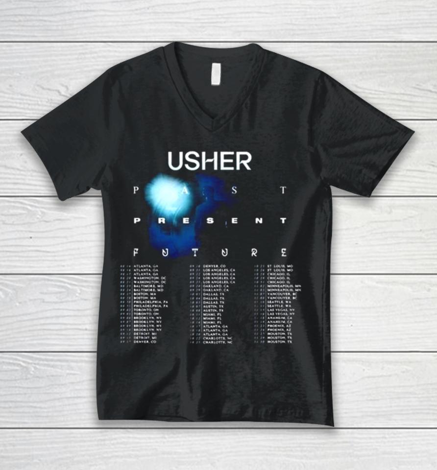 Usher Past Present Future 2024 Tour Performance Schedule Unisex V-Neck T-Shirt