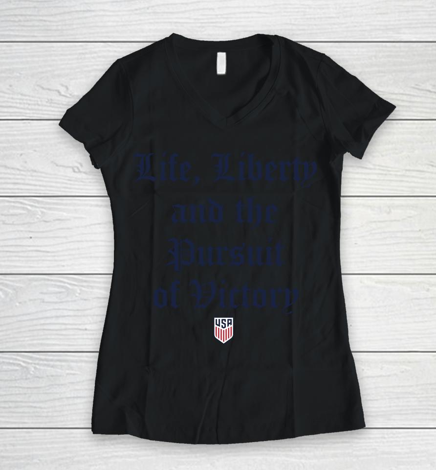 Usmnt Homage Life Liberty And The Pursuit Of Victory Women V-Neck T-Shirt