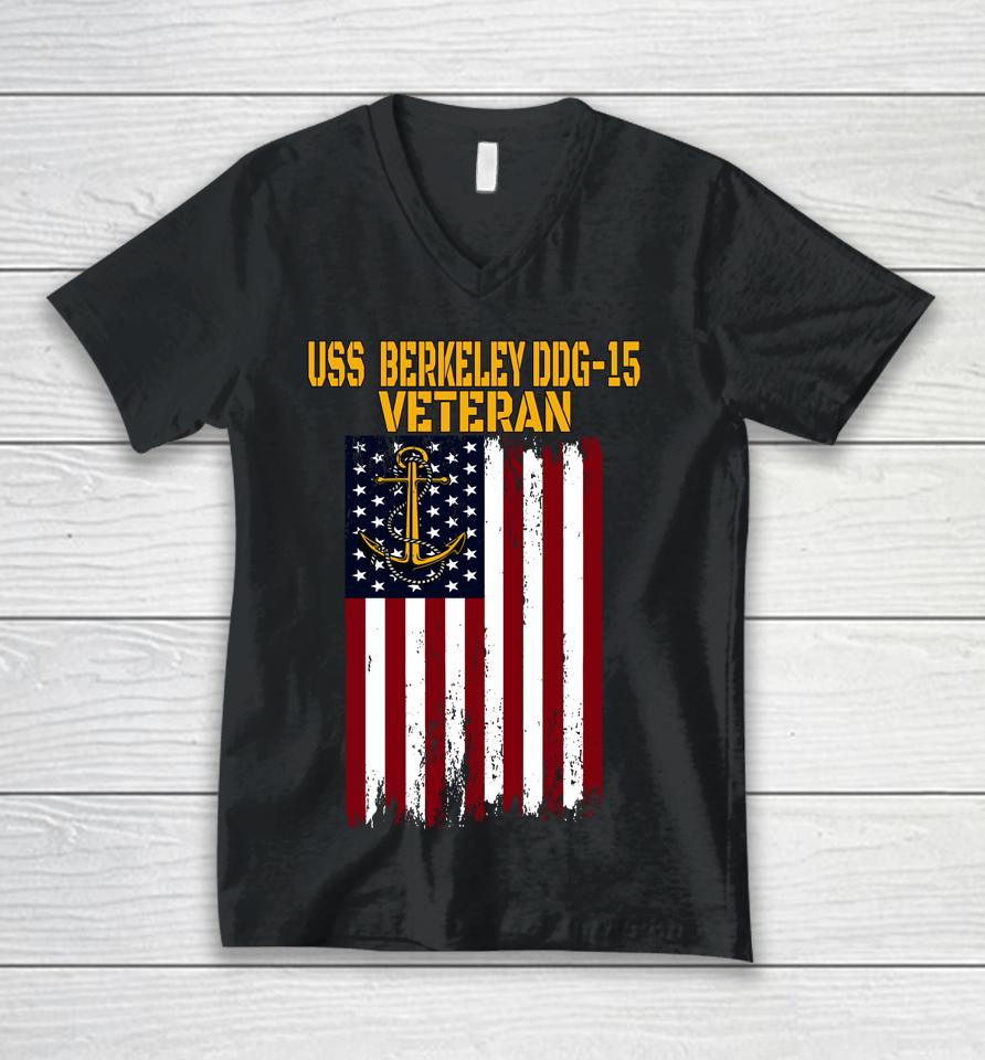 Uss Berkeley Ddg-15 Destroyer Veterans Day Father's Day Dad Unisex V-Neck T-Shirt