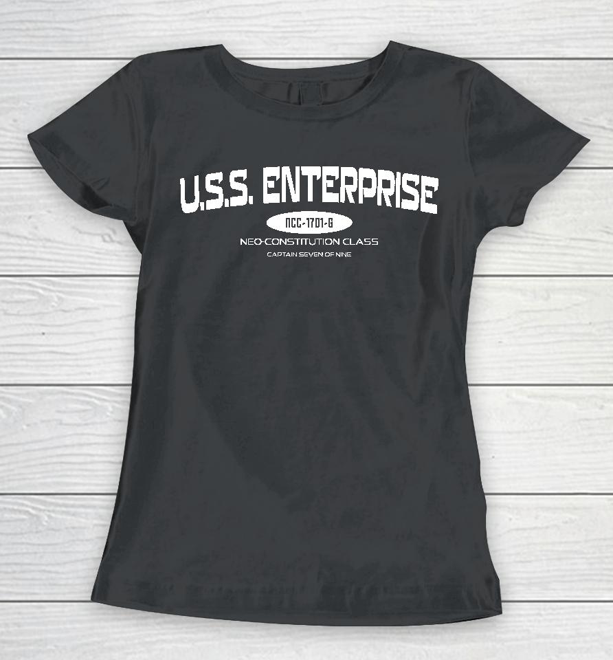 Uss Enterprise Ncc-1701-G Neo-Constitution Class Captain Seven Of Nine Women T-Shirt