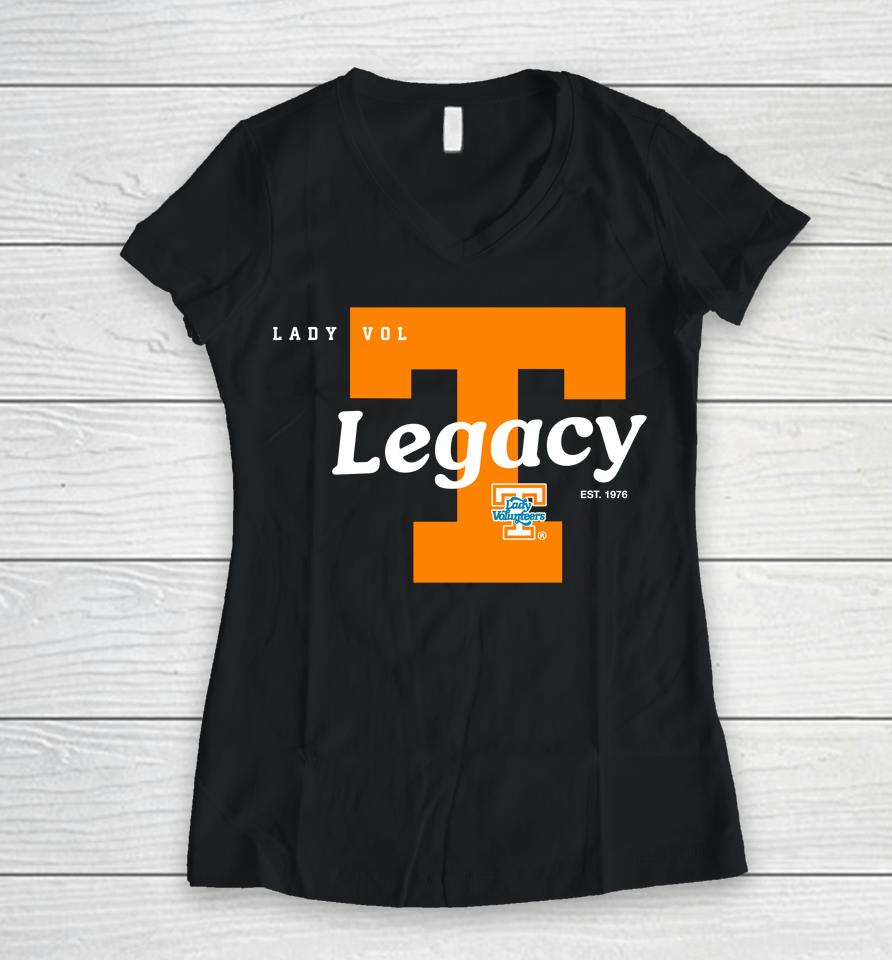 Ut Vol Shop Ncaa Lady Volunteers Legacy Women V-Neck T-Shirt