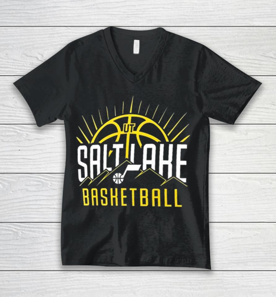Utah Jazz Salt Lake Basketball Half Court Offense Unisex V-Neck T-Shirt