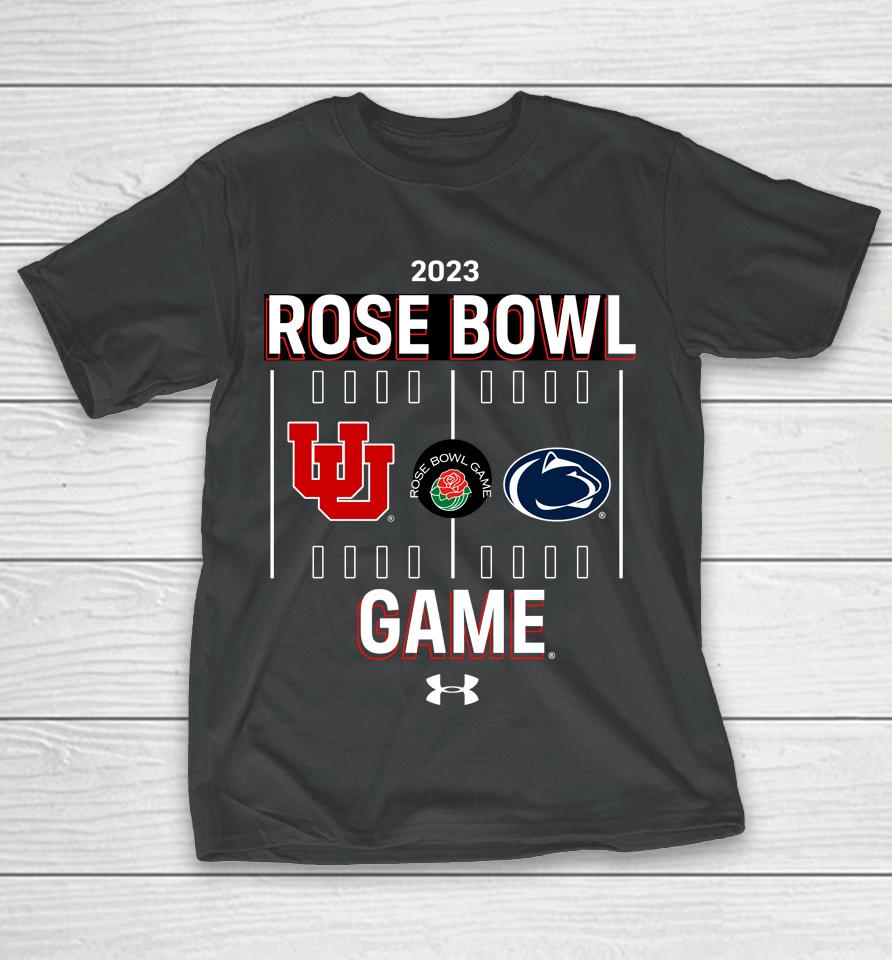 Utah Red Zone Shop Rose Bowl Game 2023 Utah Vs Penn State Matchup T-Shirt