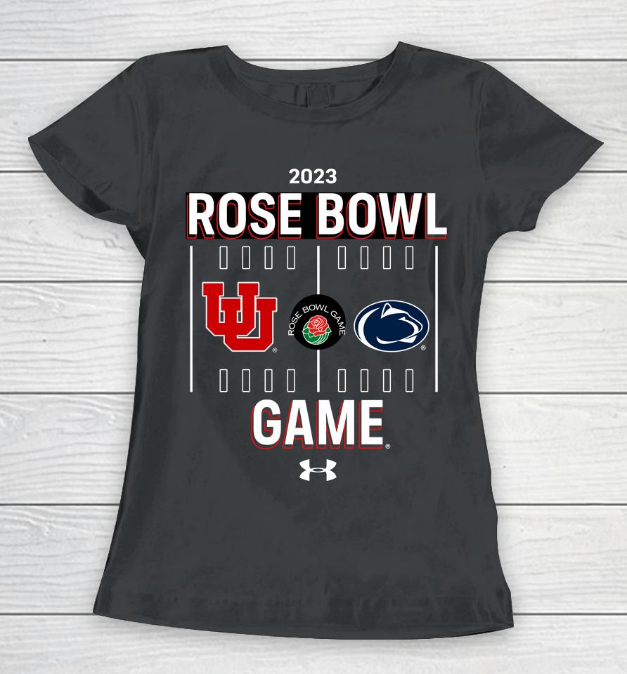Utah Red Zone Shop Rose Bowl Game 2023 Utah Vs Penn State Matchup Women T-Shirt