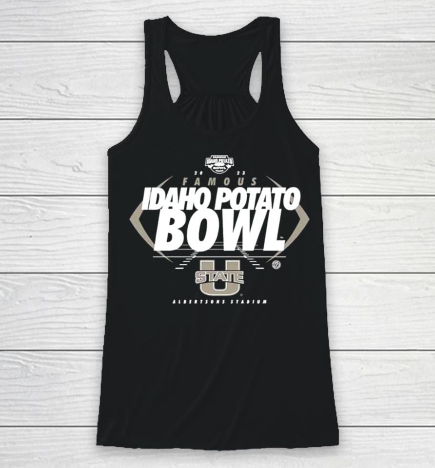 Utah State Aggies Famous Idaho Potato Bowl 2023 Albertsons Stadium Logo Racerback Tank