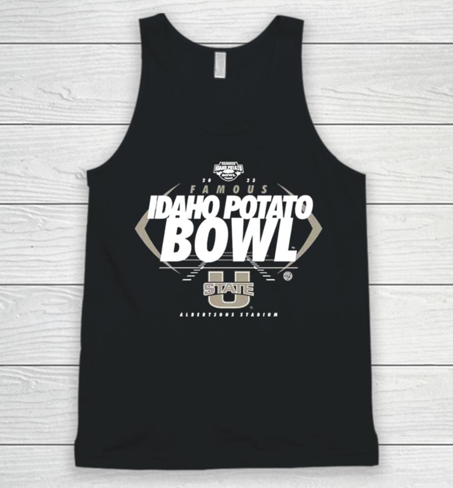 Utah State Aggies Famous Idaho Potato Bowl 2023 Albertsons Stadium Logo Unisex Tank Top