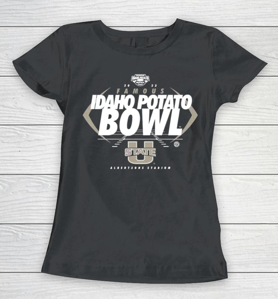 Utah State Aggies Famous Idaho Potato Bowl 2023 Albertsons Stadium Logo Women T-Shirt