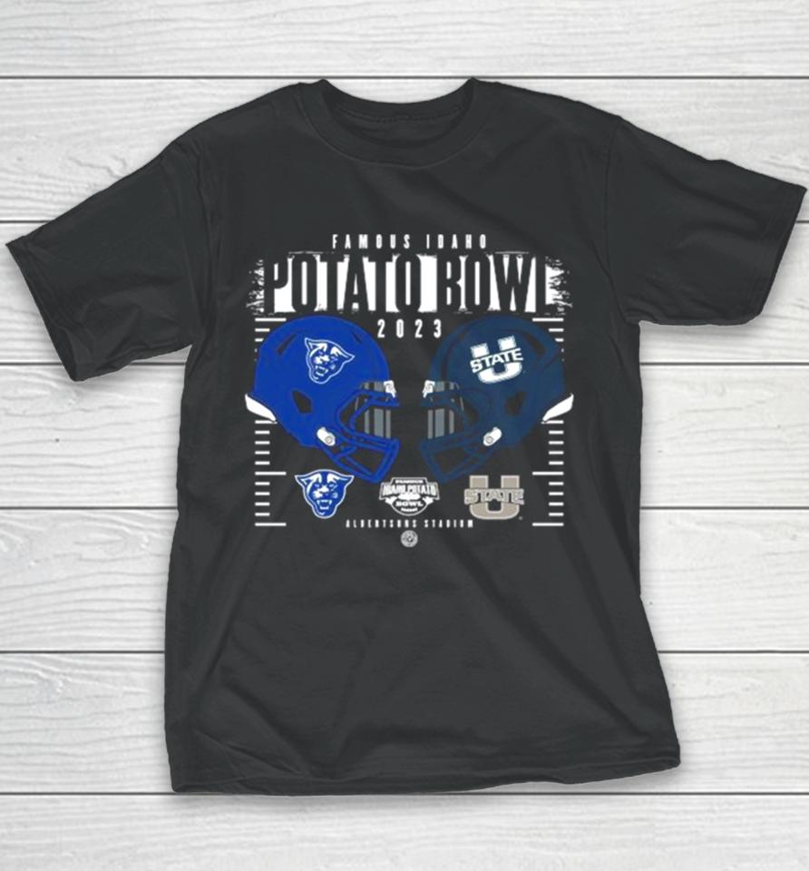 Utah State Aggies Vs Georgia State Panthers 2023 Famous Idaho Potato Bowl Head To Head Youth T-Shirt