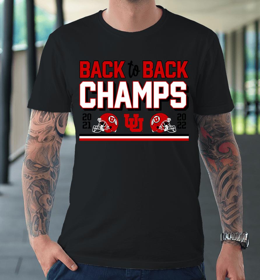 Utah Utes 2022 Pac-12 Back-To-Back Champions Premium T-Shirt
