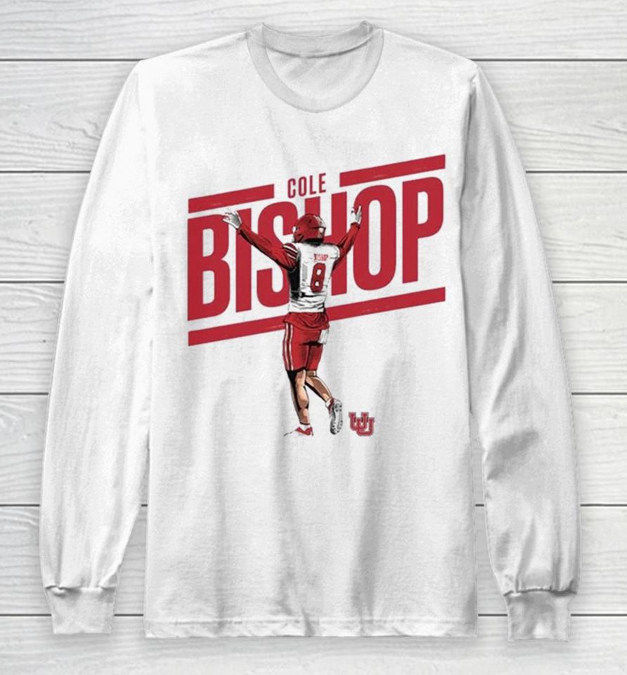 Ute Utah Football Cole Bishop #8 Long Sleeve T-Shirt