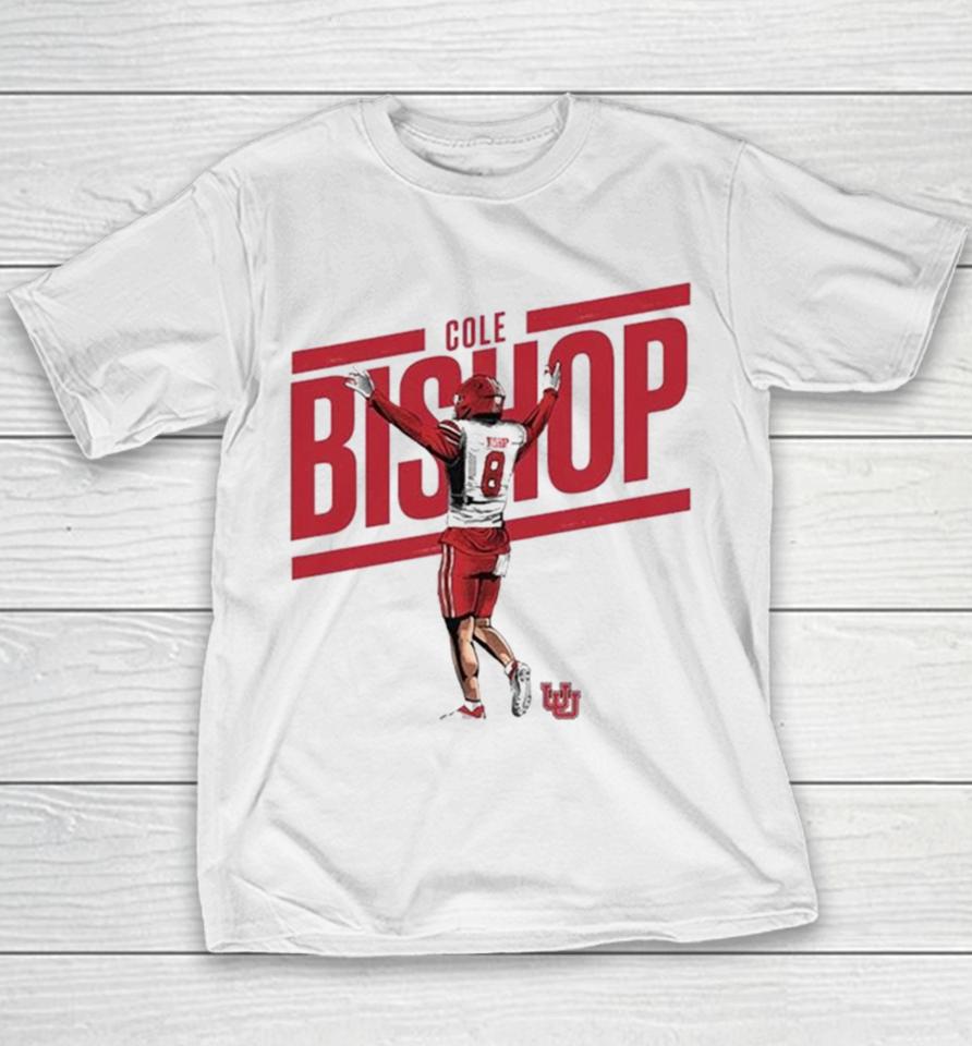 Ute Utah Football Cole Bishop #8 Youth T-Shirt