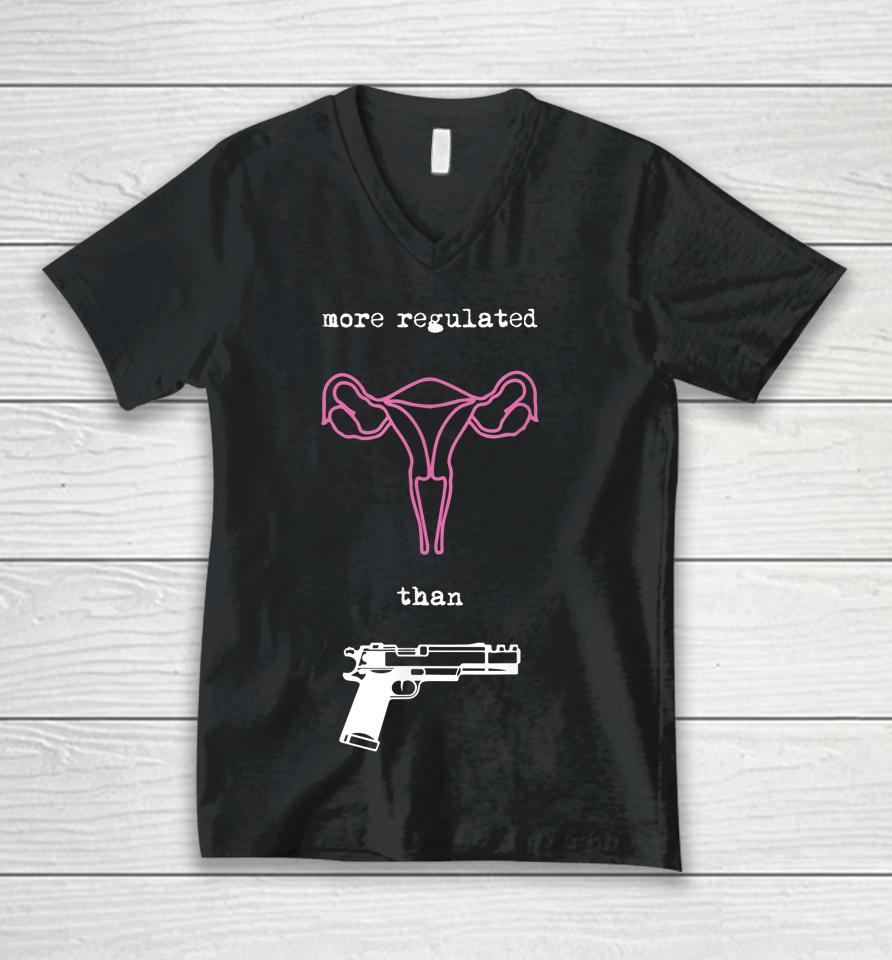 Uterus More Regulated Than Guns Pro Choice Reproductive Unisex V-Neck T-Shirt
