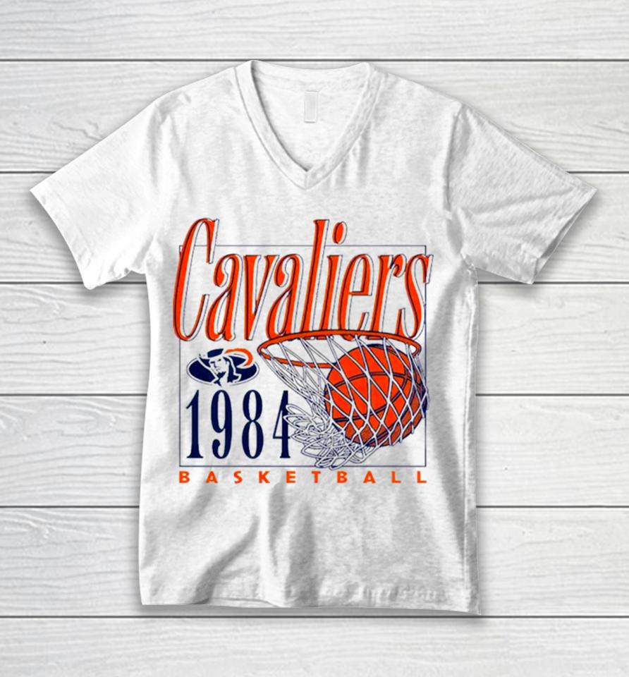 Uva Cavaliers Men’s Basketball 1984 Retro Logo Unisex V-Neck T-Shirt