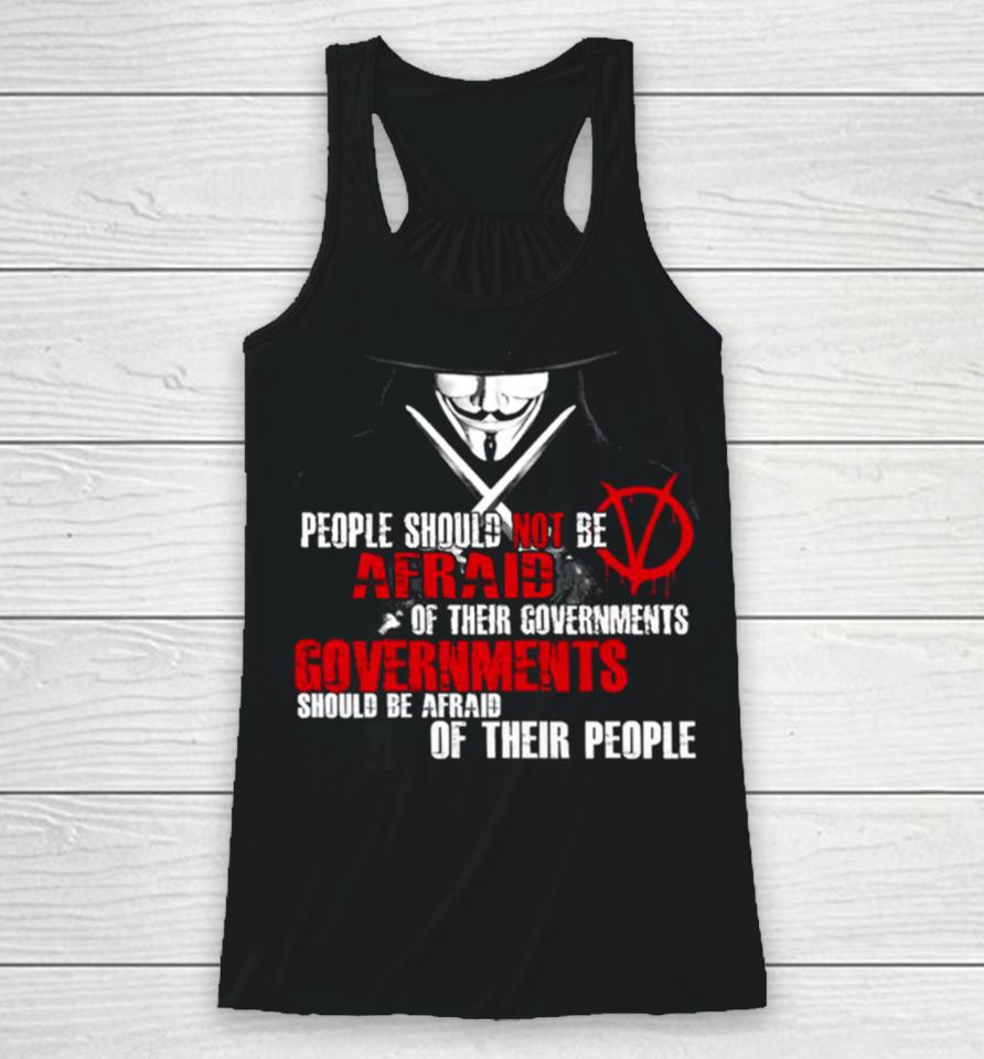 V For Vendetta Guy Fawkes Conspiracy Quote Racerback Tank