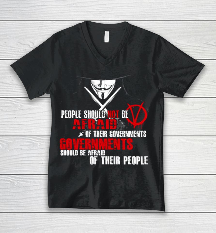 V For Vendetta Guy Fawkes Conspiracy Quote Unisex V-Neck T-Shirt