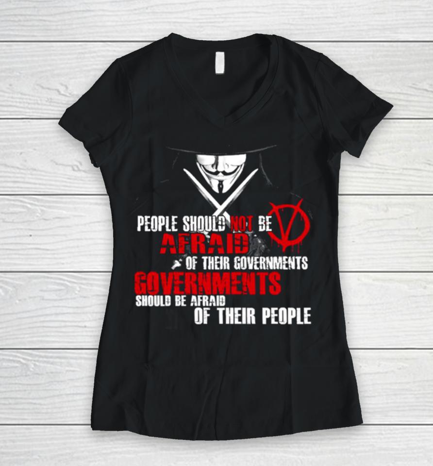 V For Vendetta Guy Fawkes Conspiracy Quote Women V-Neck T-Shirt