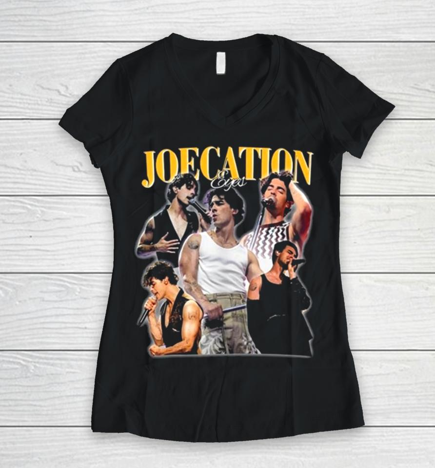Vacation Eyes Joe Jonas Jonas Brothers Concert Women V-Neck T-Shirt