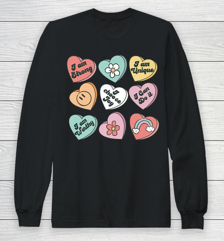 Valentine Candy Heart Chocolate Happy Valentine's Day Long Sleeve T-Shirt