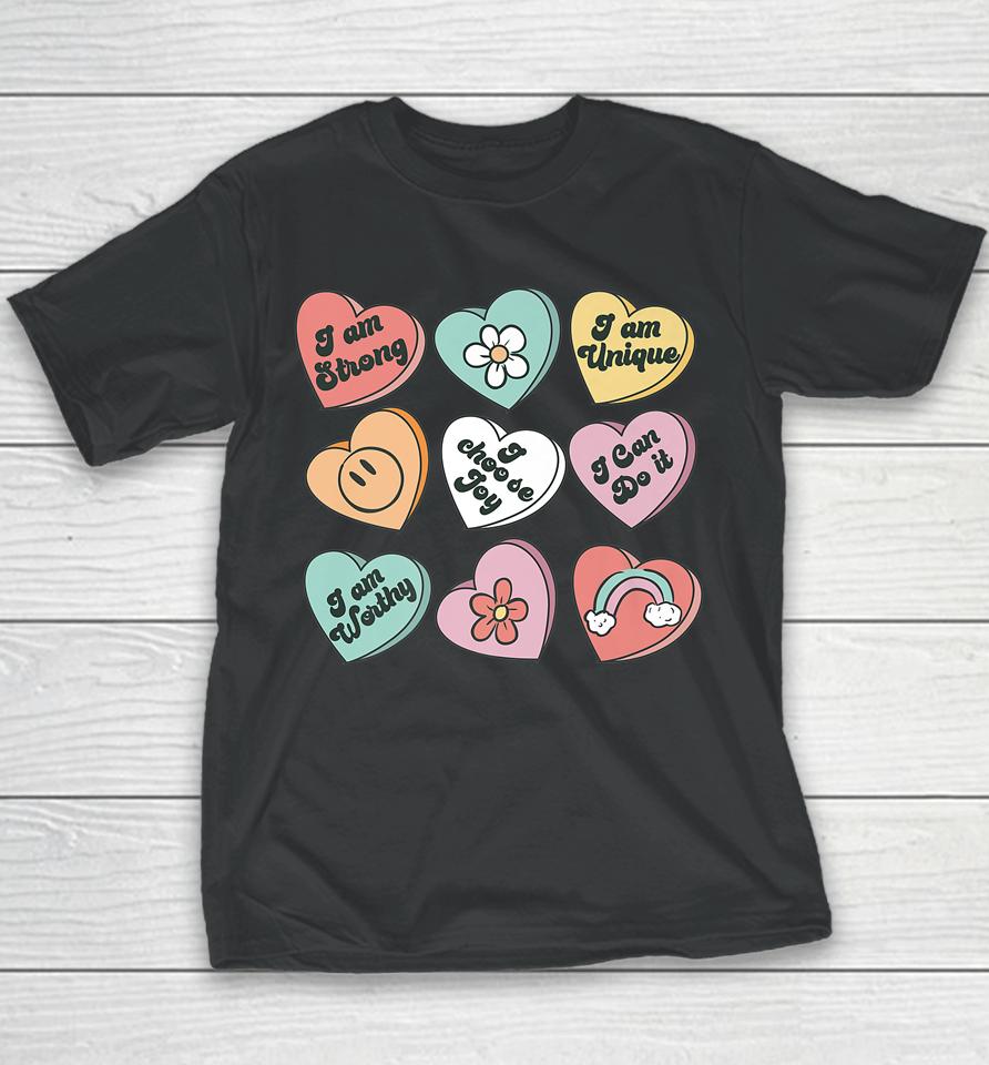 Valentine Candy Heart Chocolate Happy Valentine's Day Youth T-Shirt