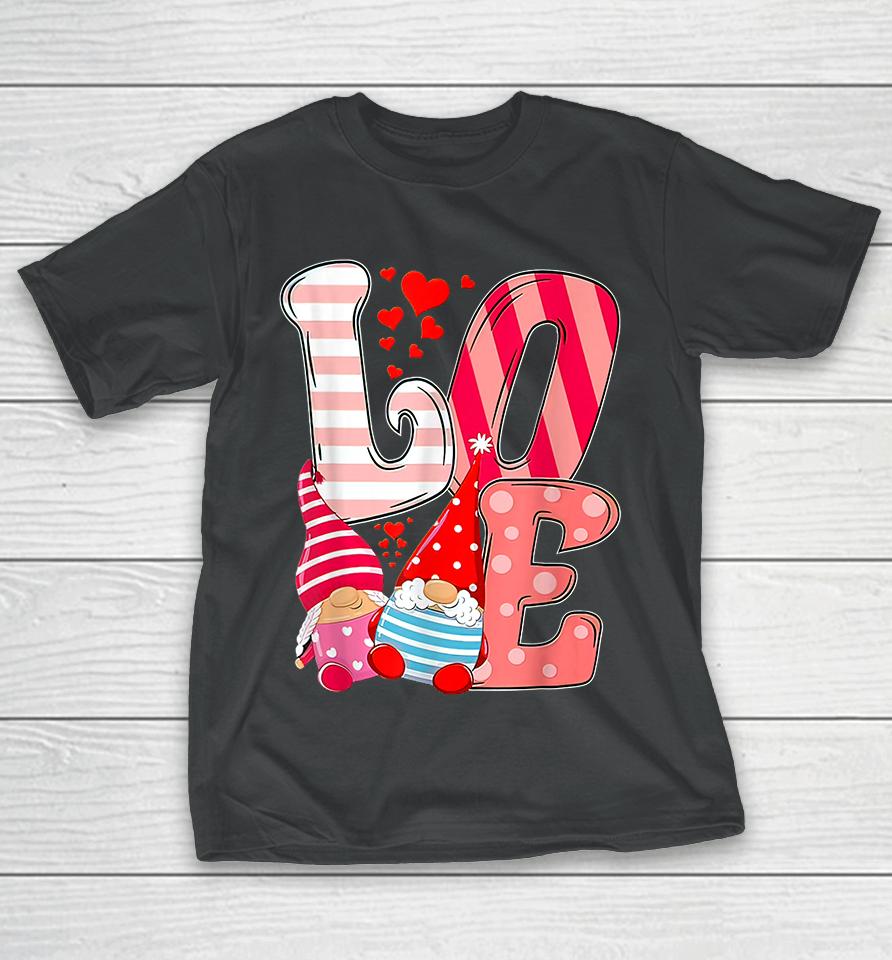 Valentine Gnomes Holding Hearts Valentine's Day T-Shirt