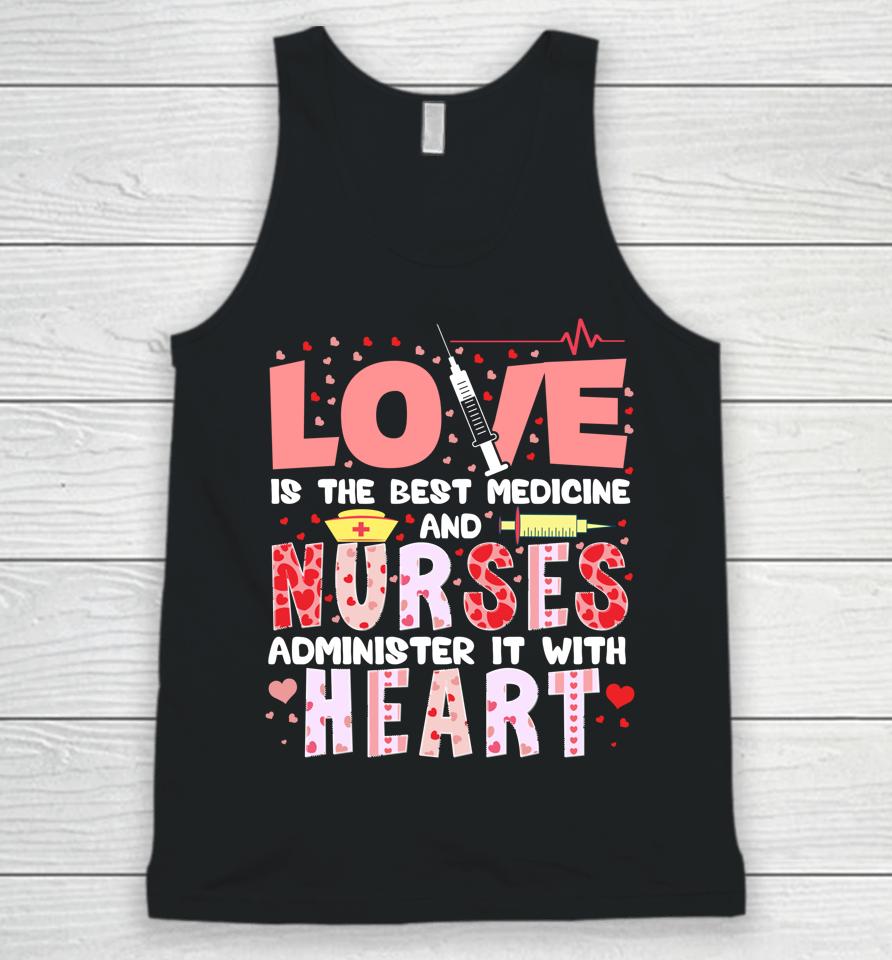 Valentines Day Nurse Heart Funny Nursing Scrub Top Rn Women Unisex Tank Top