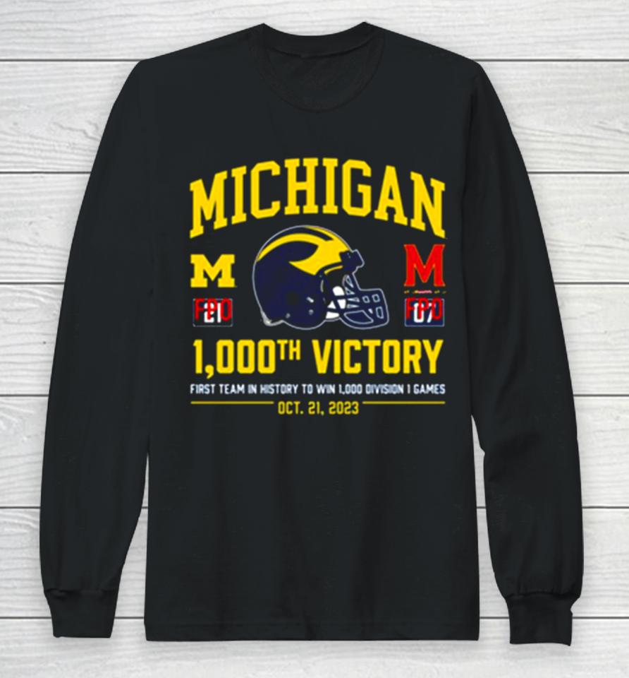 Valiant University Of Michigan Football 1000Th Win 2023 Long Sleeve T-Shirt