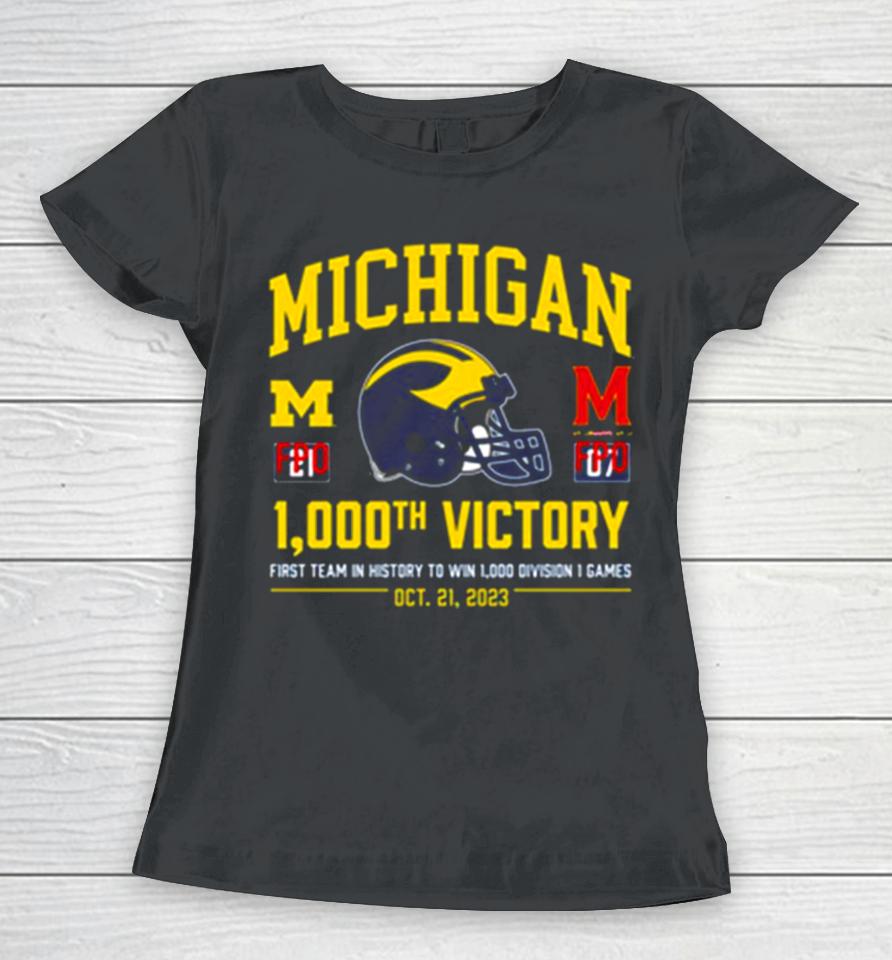 Valiant University Of Michigan Football 1000Th Win 2023 Women T-Shirt