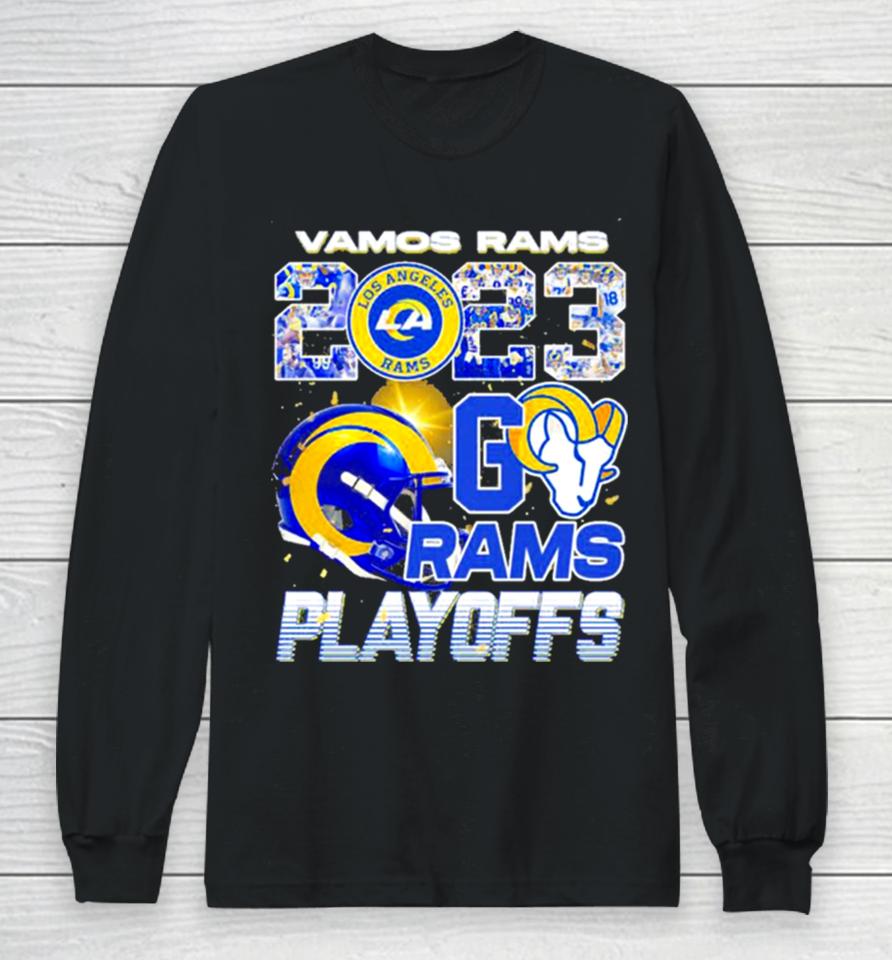Vamos Rams 2023 Nfl Playoffs Go Los Angeles Rams Helmet Long Sleeve T-Shirt