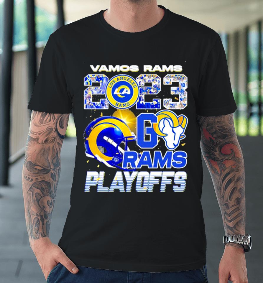 Vamos Rams 2023 Nfl Playoffs Go Los Angeles Rams Helmet Premium T-Shirt