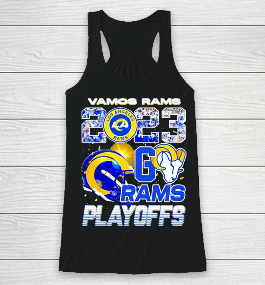 Vamos Rams 2023 Nfl Playoffs Go Los Angeles Rams Helmet Racerback Tank
