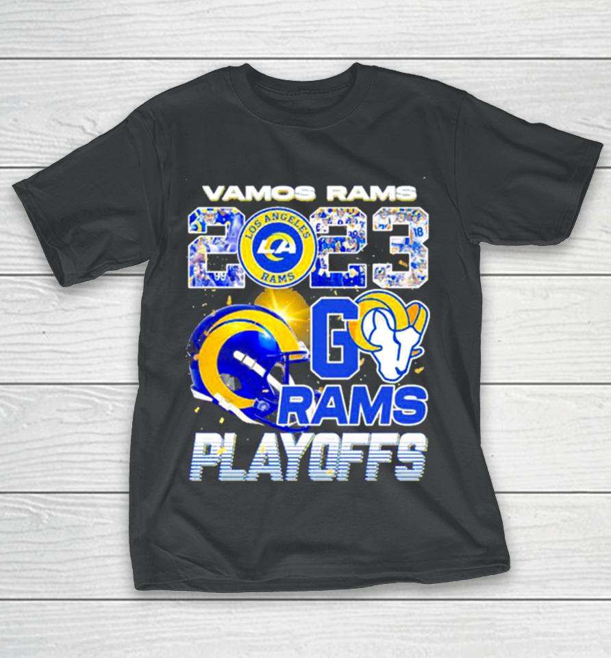 Vamos Rams 2023 Nfl Playoffs Go Los Angeles Rams Helmet T-Shirt