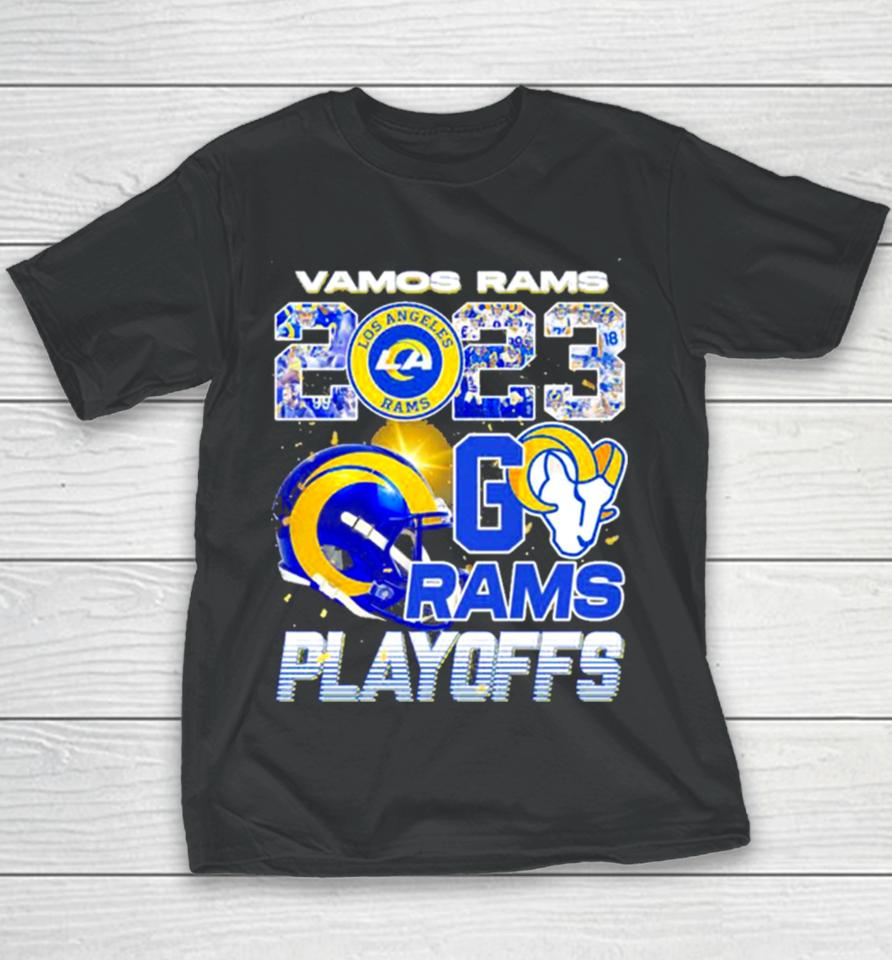 Vamos Rams 2023 Nfl Playoffs Go Los Angeles Rams Helmet Youth T-Shirt