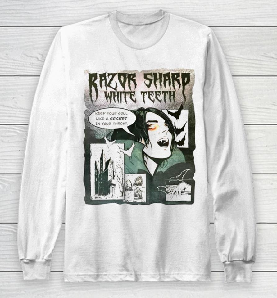 Vampire Razor Sharp White Teeth Long Sleeve T-Shirt