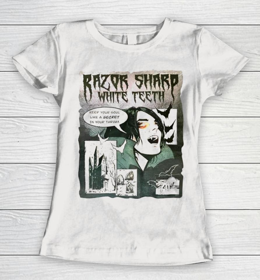 Vampire Razor Sharp White Teeth Women T-Shirt