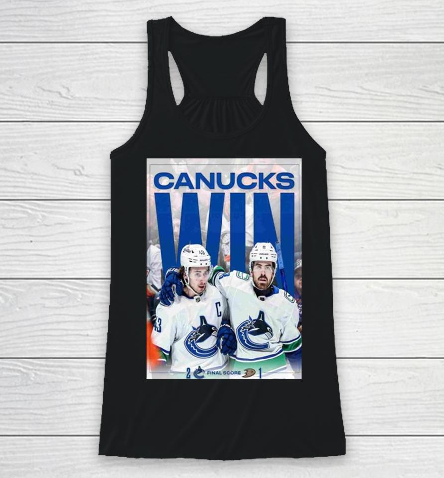 Vancouver Canucks Defeated The Ducks 2024 Racerback Tank