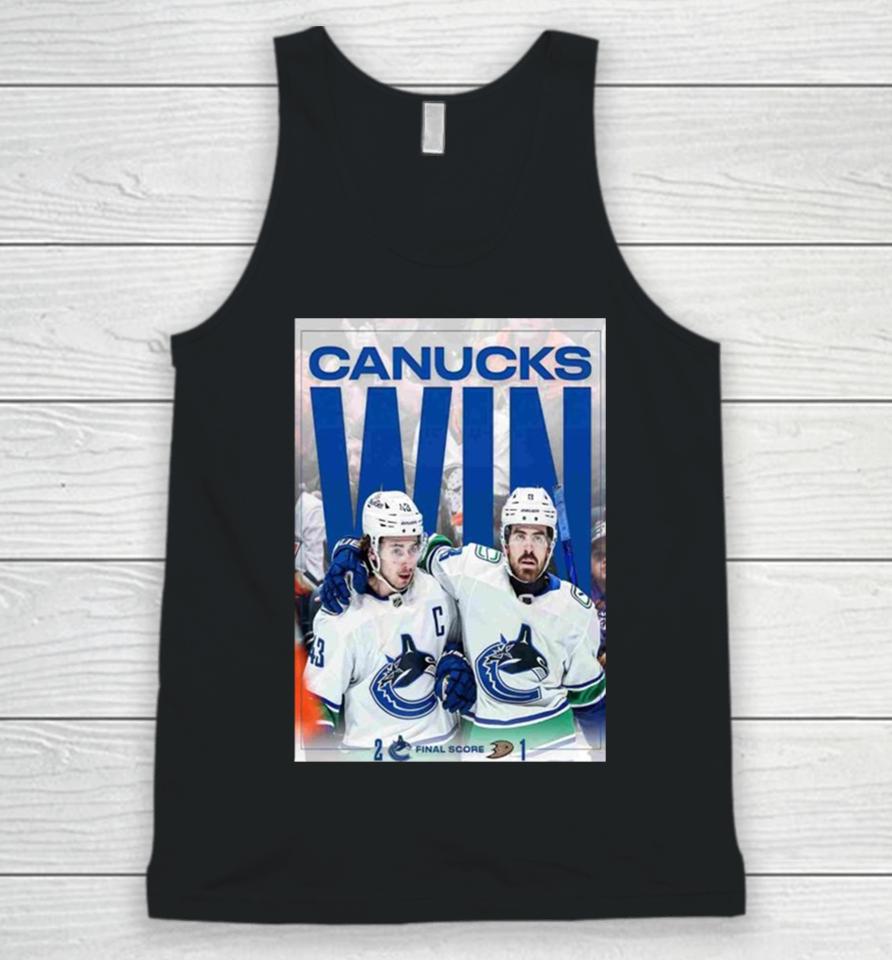Vancouver Canucks Defeated The Ducks 2024 Unisex Tank Top