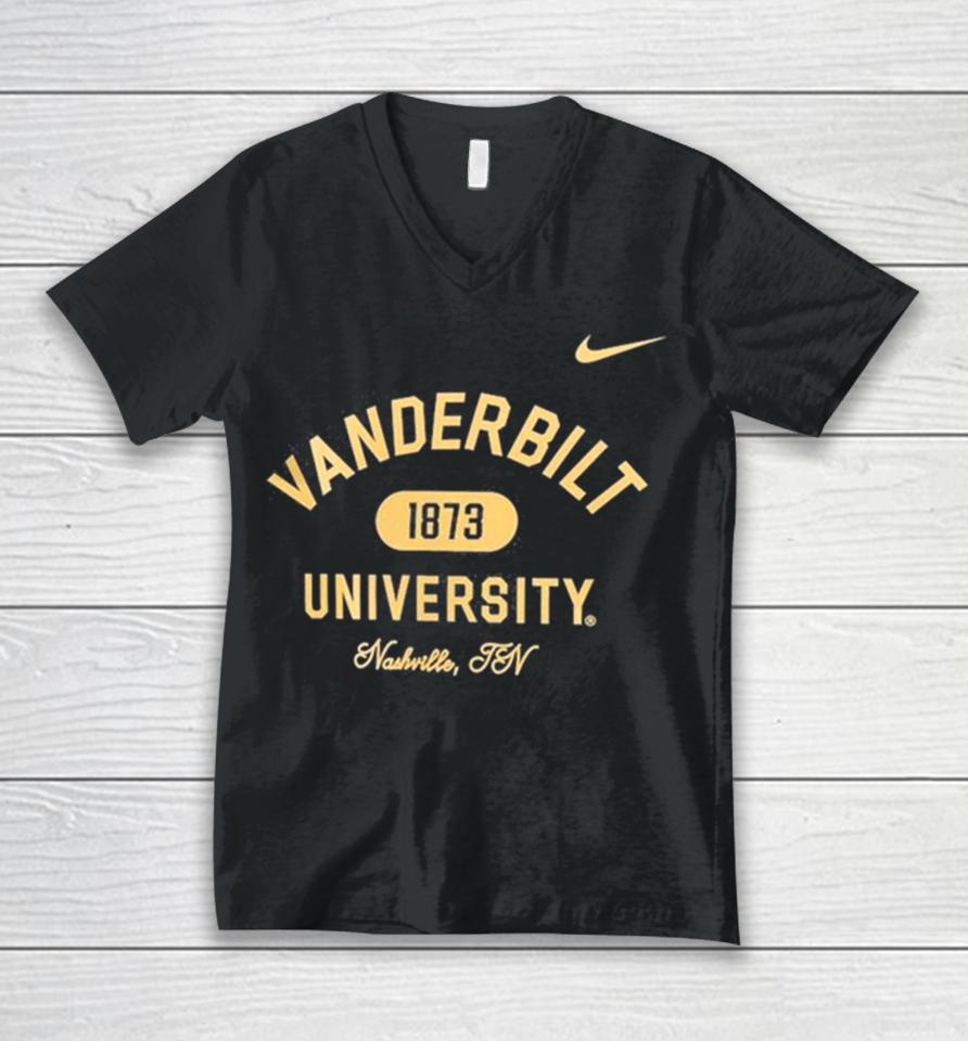 Vanderbilt Commodores Nike University Nashville Tn 1873 Unisex V-Neck T-Shirt