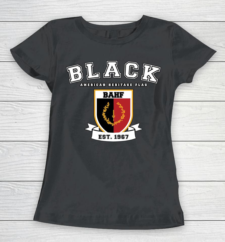 Varsity Black American Heritage Flag Women T-Shirt