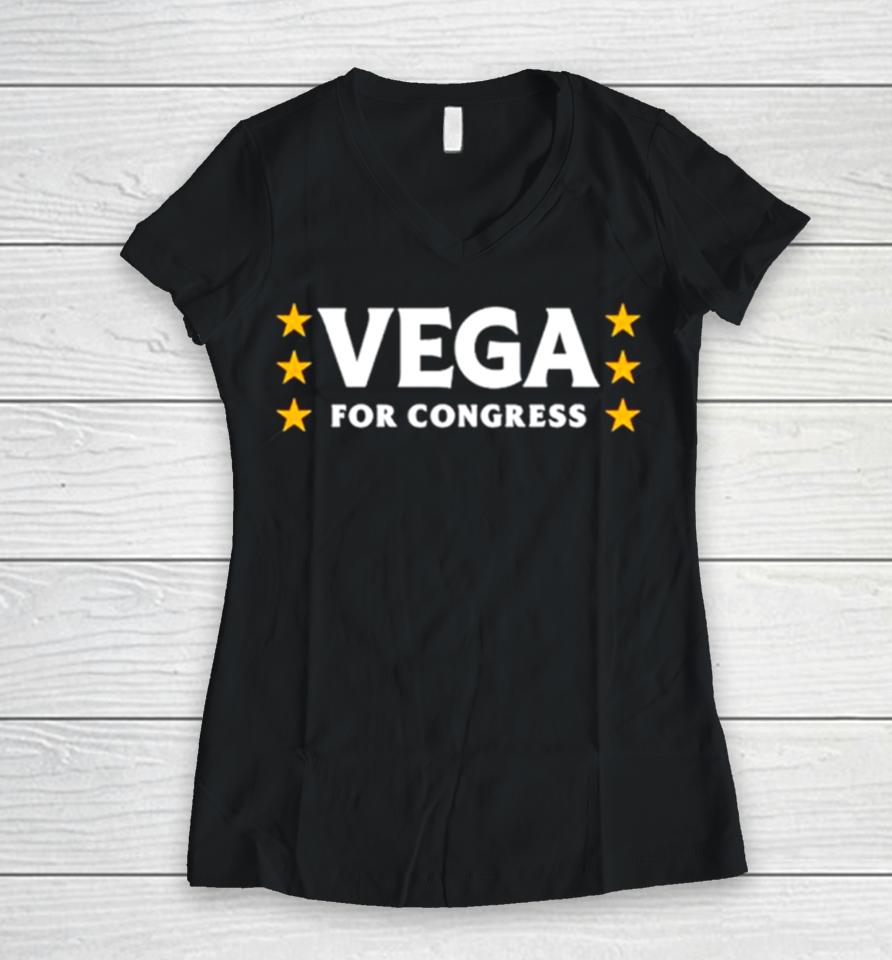 Vega For Congress Women V-Neck T-Shirt