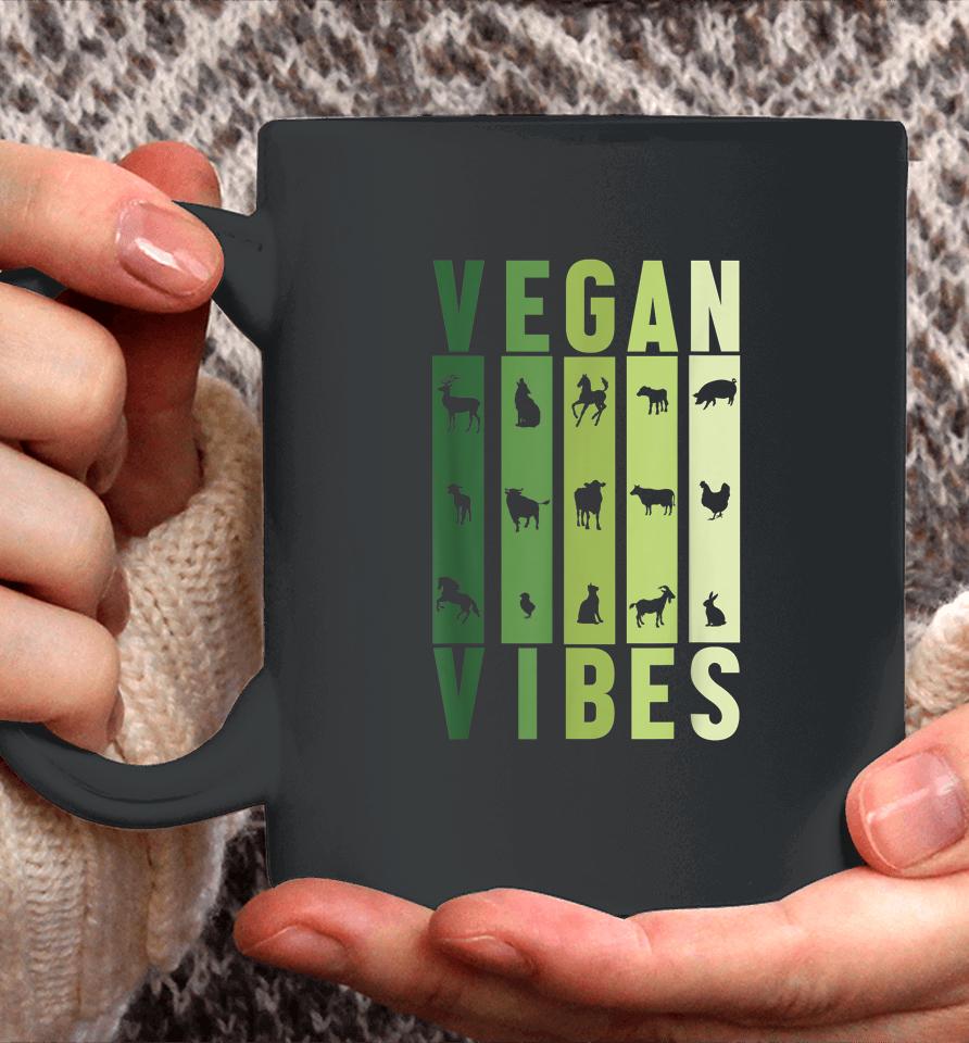 Vegan Vibes Animals Graphic Silhouette Coffee Mug