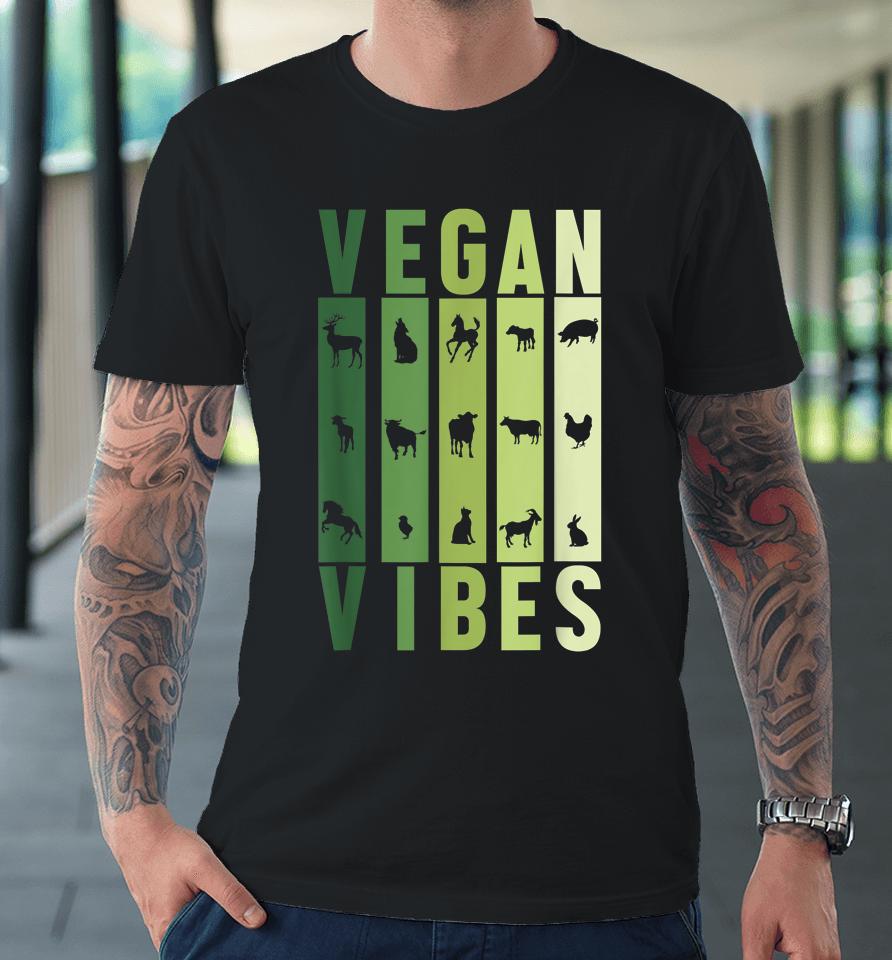 Vegan Vibes Animals Graphic Silhouette Premium T-Shirt