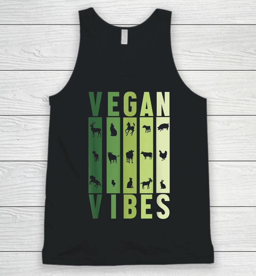Vegan Vibes Animals Graphic Silhouette Unisex Tank Top