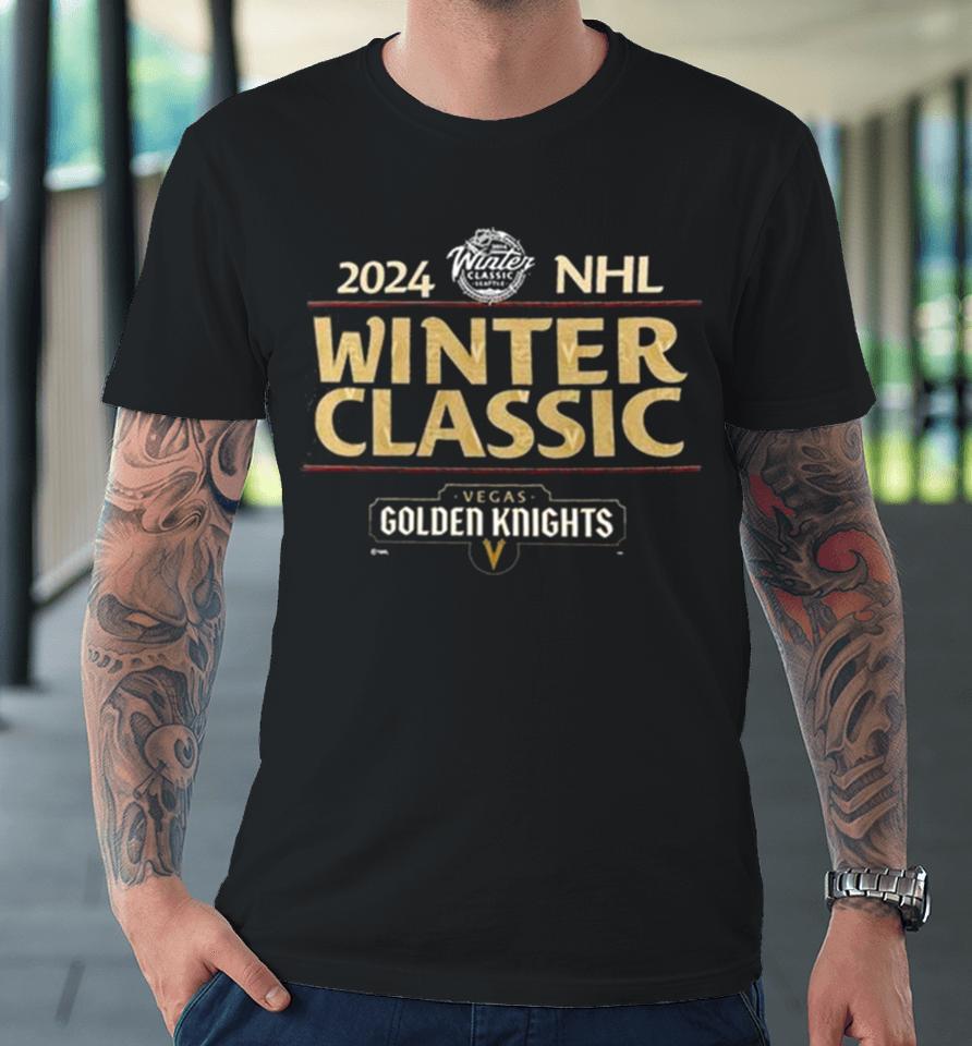 Vegas Golden Knights 2024 Nhl Winter Classic Text Driven Premium T-Shirt