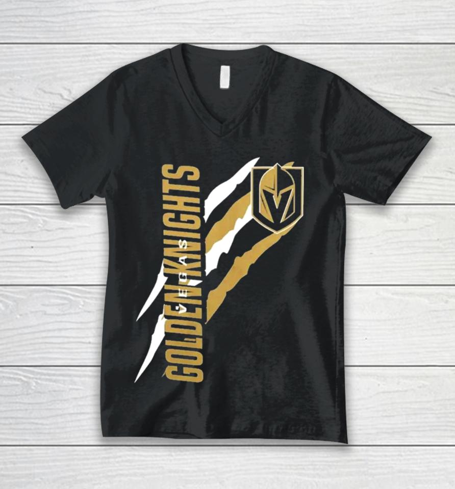 Vegas Golden Knights Starter Black Color Scratch Unisex V-Neck T-Shirt