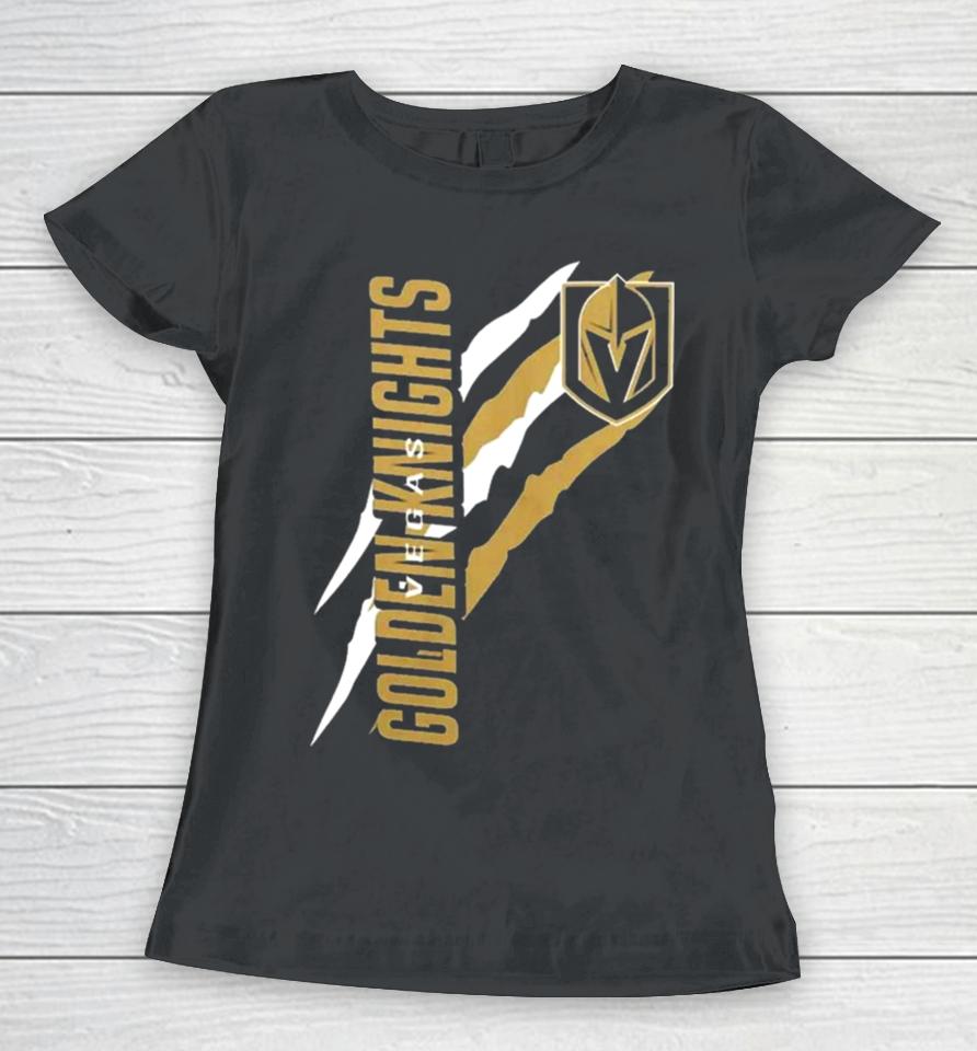Vegas Golden Knights Starter Black Color Scratch Women T-Shirt