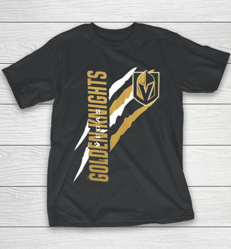Vegas Golden Knights Starter Black Color Scratch Youth T-Shirt