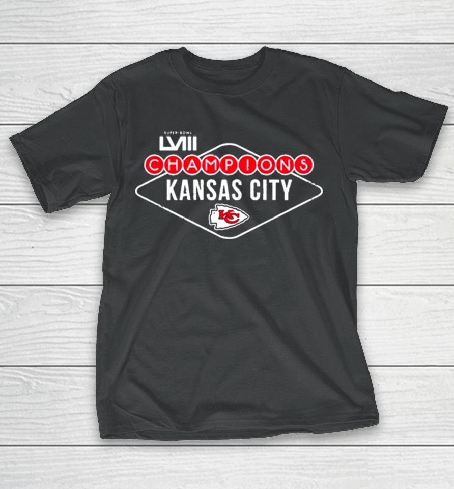 Vegas Sign Kansas City Chiefs Super Bowl Lviii Champions T-Shirt