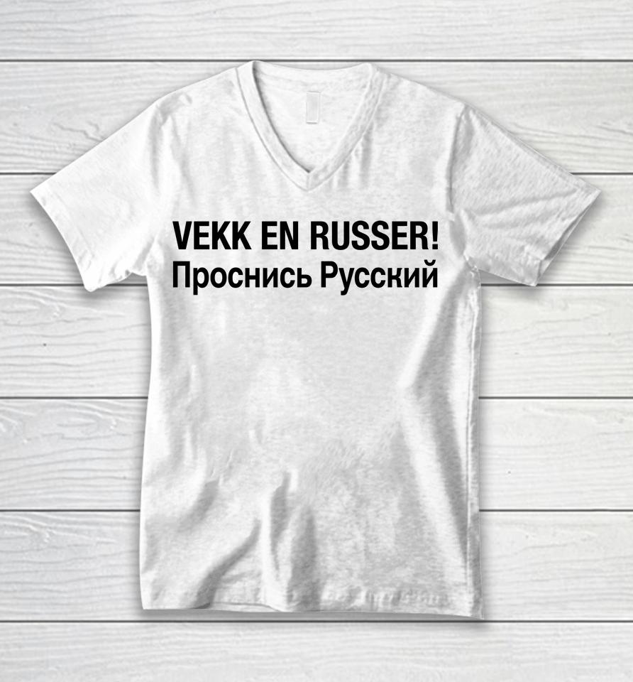 Vekk En Russer Unisex V-Neck T-Shirt