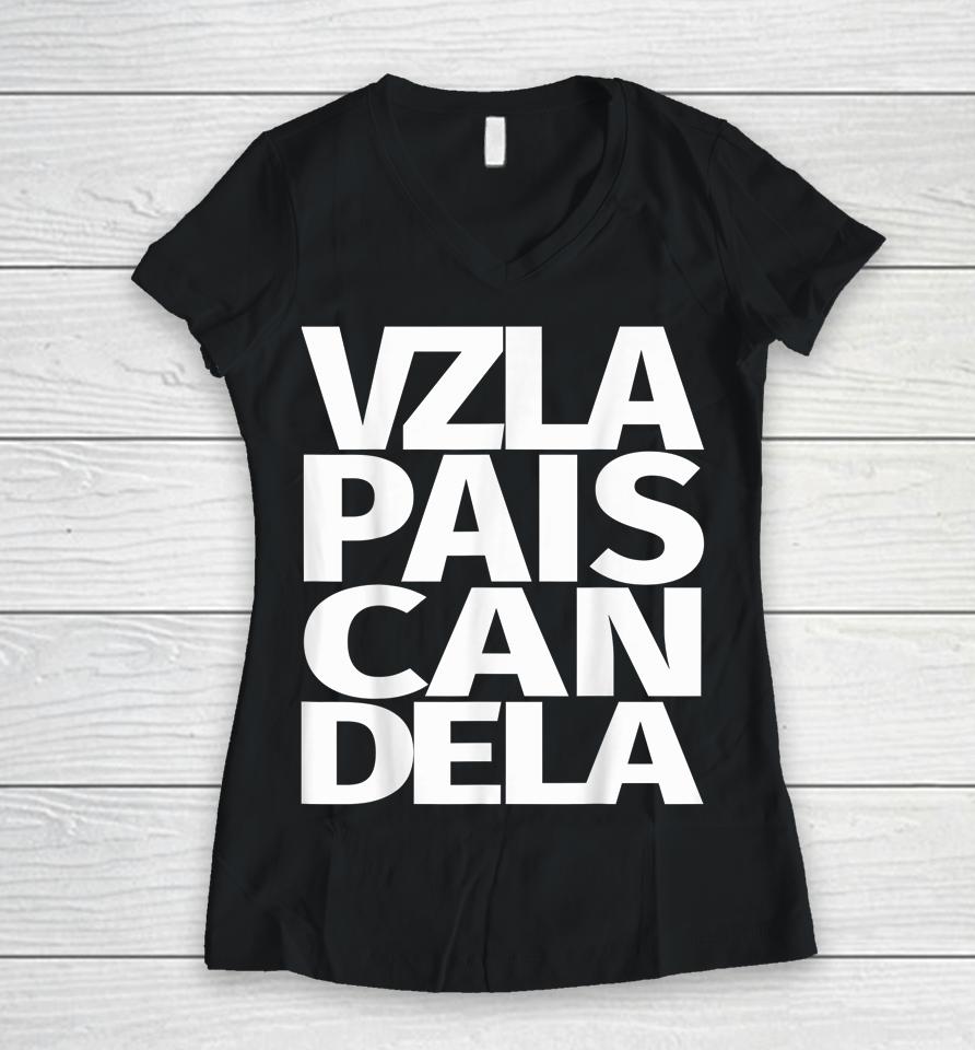 Venezuela Pais Candela Venezuelan Women V-Neck T-Shirt